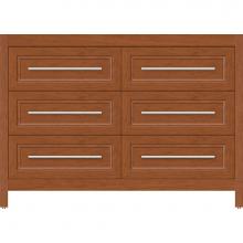 Strasser Woodenwork 56-959 - 48 X 18.5 X 34.5 Belltown Vanity Ogee Miter Cinn Cherry 6 Drw