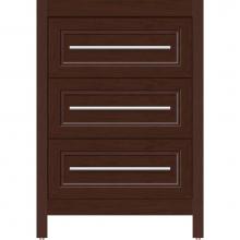Strasser Woodenwork 56.010 - 24 X 18.5 X 34.5 Belltown Vanity Ogee Miter Choc Cherry 3 Drw