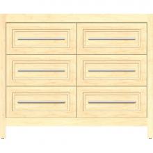 Strasser Woodenwork 56-842 - 42 X 18.5 X 34.5 Belltown Vanity Ogee Miter Nat Maple 6 Drw