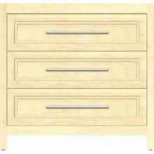 Strasser Woodenwork 55.951 - 36 X 18.5 X 34.5 Belltown Vanity Ogee Miter Nat Maple 3 Drw