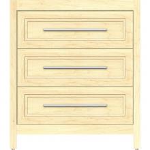 Strasser Woodenwork 55.971 - 30 X 18.5 X 34.5 Belltown Vanity Ogee Miter Nat Maple 3 Drw