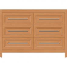 Strasser Woodenwork 56-963 - 48 X 18.5 X 34.5 Belltown Vanity Ogee Miter Nat Oak 6 Drw