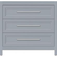 Strasser Woodenwork 55.943 - 36 X 21 X 34.5 Belltown Vanity Ogee Miter Silver Oak 3 Drw