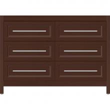 Strasser Woodenwork 56-965 - 48 X 18.5 X 34.5 Belltown Vanity Ogee Miter Choc Oak 6 Drw