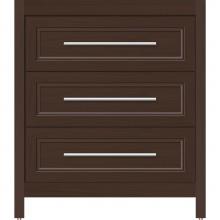 Strasser Woodenwork 56.028 - 30 X 18.5 X 34.5 Belltown Vanity Ogee Miter Choc Oak 3 Drw