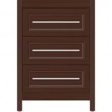 Strasser Woodenwork 56.031 - 24 X 21 X 34.5 Belltown Vanity Ogee Miter Choc Oak 3 Drw