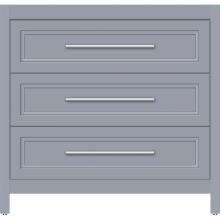 Strasser Woodenwork 56.041 - 36 X 21 X 34.5 Belltown Vanity Ogee Miter Sat Silver 3 Drw