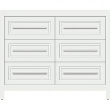 Strasser Woodenwork 56-850 - 42 X 18.5 X 34.5 Belltown Vanity Ogee Miter Powder Grey 6 Drw