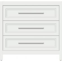 Strasser Woodenwork 56.049 - 36 X 21 X 34.5 Belltown Vanity Ogee Miter Powder Grey 3 Drw