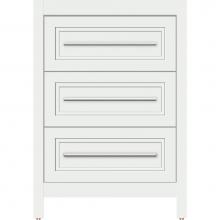 Strasser Woodenwork 56.056 - 24 X 18.5 X 34.5 Belltown Vanity Ogee Miter Powder Grey 3 Drw