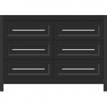 Strasser Woodenwork 56-971 - 48 X 18.5 X 34.5 Belltown Vanity Ogee Miter Sat Black 6 Drw