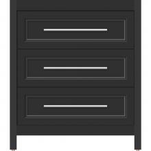 Strasser Woodenwork 55.966 - 30 X 21 X 34.5 Belltown Vanity Ogee Miter Sat Black 3 Drw