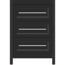 Strasser Woodenwork 56.016 - 24 X 18.5 X 34.5 Belltown Vanity Ogee Miter Sat Black 3 Drw