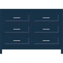 Strasser Woodenwork 58-859 - 48 X 18.5 X 34.5 Belltown Vanity Ogee Miter Lapis Night 6 Drw