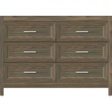 Strasser Woodenwork 51-356 - 48 X 18.5 X 34.5 Belltown Vanity Ogee Miter Dusky Oak 6 Drw