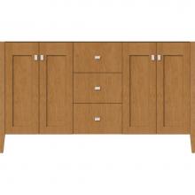 Strasser Woodenwork 56.136 - 60 X 19 X 34.5 Newhalem Vanity Nh Shaker/Slab Nat Cherry Db