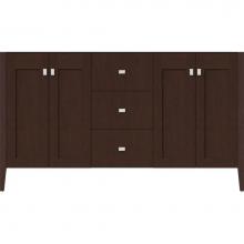 Strasser Woodenwork 56.114 - 60 X 21.5 X 34.5 Newhalem Vanity Nh Shaker/Slab Choc Cherry Db