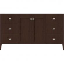 Strasser Woodenwork 56.113 - 60 X 21.5 X 34.5 Newhalem Vanity Nh Shaker/Slab Choc Cherry Sb
