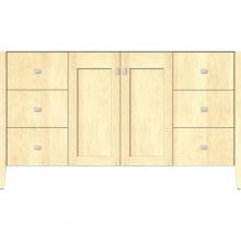 Strasser Woodenwork 56.103 - 60 X 21.5 X 34.5 Newhalem Vanity Nh Shaker/Slab Nat Maple Sb