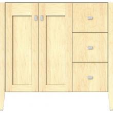 Strasser Woodenwork 56.277 - 36 X 19 X 34.5 Newhalem Vanity Nh Shaker/Slab Nat Maple Rh