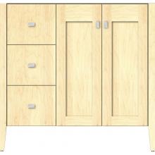 Strasser Woodenwork 56.278 - 36 X 19 X 34.5 Newhalem Vanity Nh Shaker/Slab Nat Maple Lh
