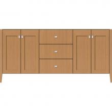 Strasser Woodenwork 56.079 - 72 X 19 X 34.5 Newhalem Vanity Nh Shaker/Slab Nat Oak Db