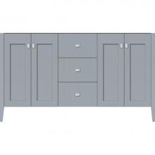 Strasser Woodenwork 56.092 - 60 X 21.5 X 34.5 Newhalem Vanity Nh Shaker/Slab Silver Oak Db