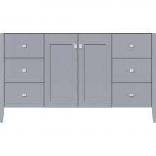 Strasser Woodenwork 56.121 - 60 X 19 X 34.5 Newhalem Vanity Nh Shaker/Slab Silver Oak Sb