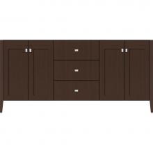 Strasser Woodenwork 56.084 - 72 X 19 X 34.5 Newhalem Vanity Nh Shaker/Slab Choc Oak Db