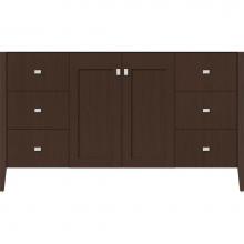 Strasser Woodenwork 56.111 - 60 X 21.5 X 34.5 Newhalem Vanity Nh Shaker/Slab Choc Oak Sb