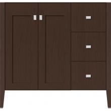 Strasser Woodenwork 56.289 - 36 X 19 X 34.5 Newhalem Vanity Nh Shaker/Slab Choc Oak Rh