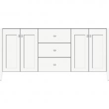 Strasser Woodenwork 56.060 - 72 X 21.5 X 34.5 Newhalem Vanity Nh Shaker/Slab Sat White Db