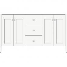 Strasser Woodenwork 56.094 - 60 X 21.5 X 34.5 Newhalem Vanity Nh Shaker/Slab Sat White Db