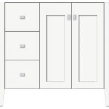 Strasser Woodenwork 56.218 - 36 X 21.5 X 34.5 Newhalem Vanity Nh Shaker/Slab Sat White Lh