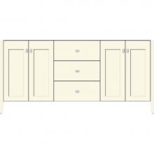Strasser Woodenwork 56.076 - 72 X 19 X 34.5 Newhalem Vanity Nh Shaker/Slab Sat Biscuit Db