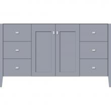 Strasser Woodenwork 56.087 - 60 X 21.5 X 34.5 Newhalem Vanity Nh Shaker/Slab Sat Silver Sb