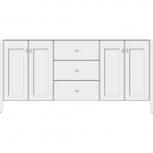 Strasser Woodenwork 56.062 - 72 X 21.5 X 34.5 Newhalem Vanity Nh Shaker/Slab Powder Grey Db