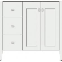 Strasser Woodenwork 56.224 - 36 X 21.5 X 34.5 Newhalem Vanity Nh Shaker/Slab Powder Grey Lh