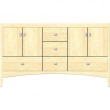 Strasser Woodenwork 35.104 - 60 X 21 X 34.5 Wallingford Vanity Slab Nat Maple Db