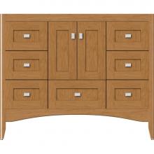 Strasser Woodenwork 35-294 - 42 X 18 X 34.5 Wallingford Town Vanity Shaker Nat Cherry 6 Drw