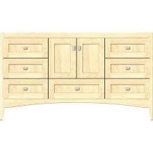 Strasser Woodenwork 33.904 - 60 X 21 X 34.5 Wallingford Vanity Shaker Nat Maple Sb