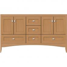 Strasser Woodenwork 33.510 - 60 X 21 X 34.5 Wallingford Vanity Shaker Nat Oak Db