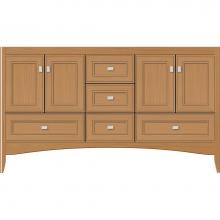 Strasser Woodenwork 36.085 - 60 X 18 X 34.5 Wallingford Vanity Deco Miter Nat Oak Db