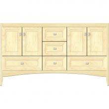 Strasser Woodenwork 35.719 - 60 X 18 X 34.5 Wallingford Vanity Ogee Miter Nat Maple Db