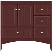 Strasser Woodenwork 32.195 - 36 X 18 X 34.5 Wallingford Vanity Beaded Dk Cherry Rh