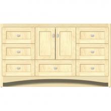 Strasser Woodenwork 43.904 - 60 X 21 X 34.5 Ravenna Vanity Shaker Nat Maple Sb