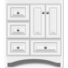 Strasser Woodenwork 44.144 - 30 X 21 X 34.5 Ravenna Vanity Classic Miter Sat White Lh