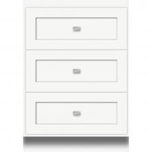 Strasser Woodenwork 23.169 - 24 X 21 X 34.5 Montlake Drawer Bank Shaker Sat White