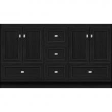 Strasser Woodenwork 27.306 - 60 X 21 X 34.5 Montlake Vanity Deco Miter Midnight Oak Db