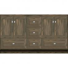 Strasser Woodenwork 31-708 - 60 X 18 X 34.5 Montlake Vanity Deco Miter Dusky Oak Db